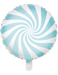 Lys Blå Candy Mønstret Folieballong 45 cm