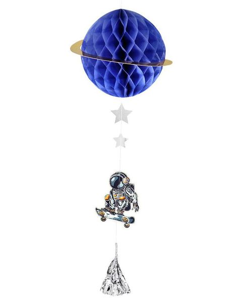 Hengende Planet Honeycomb 110 cm - Astronaut Party