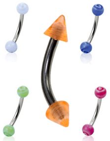 5 stk Øyenbrynspiercinger i Akryl - 1.2 x8 mm - Pakketilbud