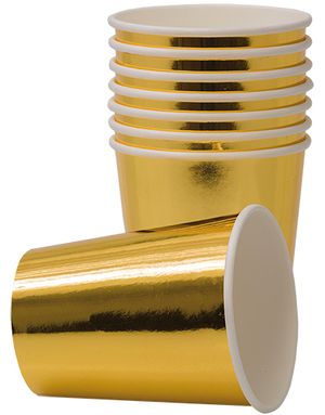 8 stk Metallisk Gullfarget Pappkrus