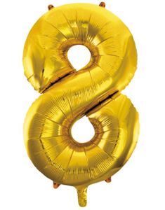 Tallet 8 - Gullfarget JUMBO Folieballong 86 cm