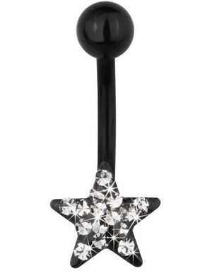 Star of Diamonds Navlepiercing - Black/Grey