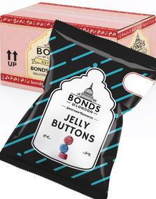 12 stk Jelly Buttons - Bonds of London - Hel Eske 1,26 kg (UK)
