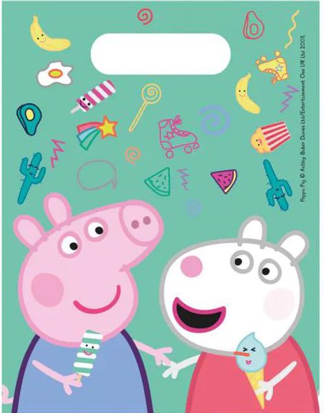6 stk Godteposer - Peppa Gris