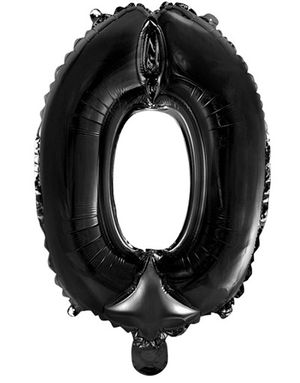 Tallet 0 - Svart 41 cm Liten Folieballong