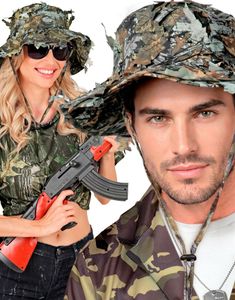 Kamuflasjehatt til Soldat / Jeger - Bøttehatt
