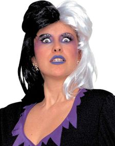 Cruella de Vil - Svart og Hvit Parykk