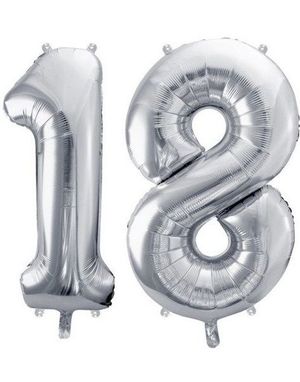 18 år ballonger - 86 cm sølv