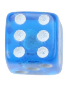 Terning Blå - 5 mm Akrylkule til 1,6 mm stang