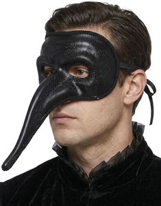 Svart Venetiansk Maske med Glitter