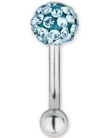 Glitter Ball Turkis - 1.2 x 8 mm Øyenbrynspiercing