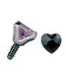Dermal Anchor Kule med Hjerteformet Svart Sten - Strl 3 mm kule med 1,2 mm gjenger