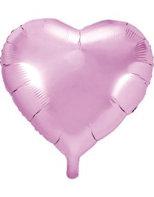 Stor Hjerteformet Lys Rosa Folieballong 61 cm