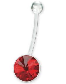 Big Red Diamond Navlepiercing For Gravide