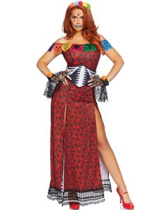 Deluxe Day of the Dead Kostyme til Dame 5 Deler