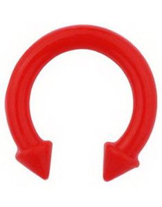 Horseshoe Spiked Ends - Rød Ørepiercing i Silikon