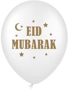 6 stk Eid Mubarak Ballonger 30 cm