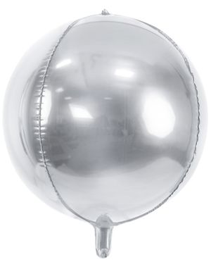 Sølvfarget Metallisk Orbz / Ballongboble 40 cm