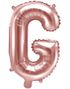 Rose Gullfarget Bokstavballonger A-Z - 35 cm 