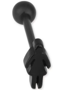 Woman Figure Black - Tungepiercing