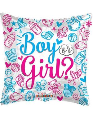 Boy or Girl - Puteformet Folieballong ca 46 cm - Gender Reveal