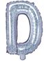 Sølvfarget Holografisk Bokstavballonger A-Z - 35 cm