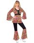 60's Rosa Mandalamønstret Hippiekostyme til Dame - XX-Large