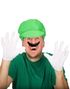 Luigi Inspirert Kostymesett med Hatt, Bart og Hansker