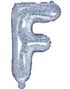 Sølvfarget Holografisk Bokstavballonger A-Z - 35 cm