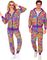Unisex UV Glow Lilla Groovy Hippie Grilldress til Voksen 