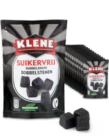 12 stk Klene Sukkerfrie Dobbelsaltet Lakris Terninger - Hel Eske 1,32 kg