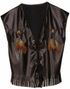 Svart Skinnimitert Cowboy/Biker Vest