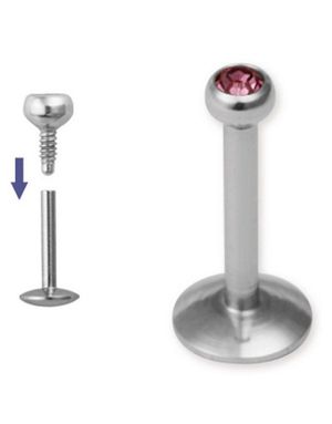 Madonna Labret med Svart Sten - 1.2 x 8 mm