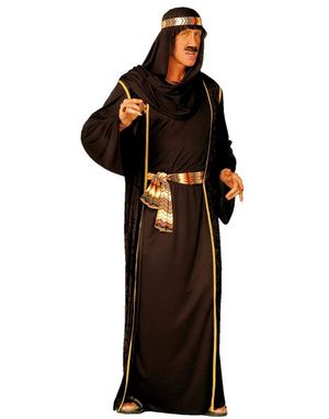 Araber Sjeik Kostyme - Svart