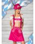 Kort A-Formet Oktoberfestskjørt i Rosa med Seler og Broderi