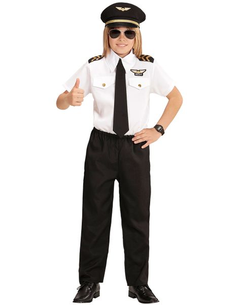 B-VARE! Pilotkostyme til Barn med Hatt - Strl 5-7 ÅR