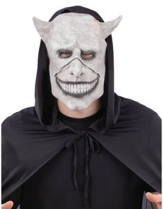 Smilende Grå Djevel Latex Maske