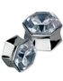Sekskantet Piercing Plugg med Klar Diamant