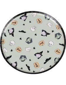 8 stk. Papirtallerkener 22 cm - Boo! Party