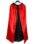 Rød og Svart Vendbar Satengkappe
