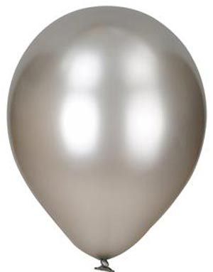 100 stk 23 cm MEGAPACK - Sølvfargede Metallic Ballonger