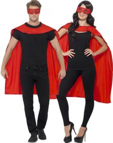 B-VARE! Rødt Superhelt Kit med Kappe