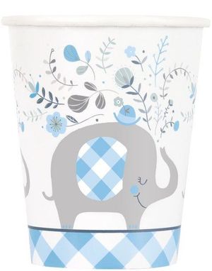 8 stk Baby Blue Elephant Pappkrus 270 ml