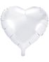 Hjerteformet Hvit Folieballong 45 cm