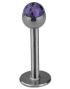 Labret med Glitrende Lilla Stener