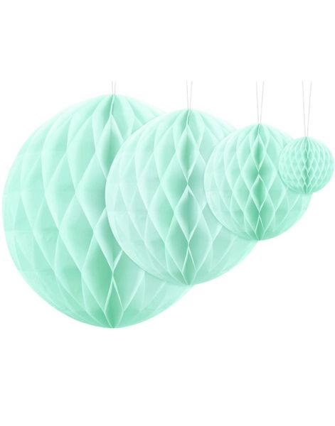 Mingrønn Honeycomb Ball VELG STØRRELSE 10-40 cm