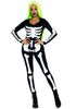 Svart Catsuit med Glow in the Dark Skjelettprint - S