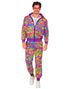 Unisex UV Glow Lilla Groovy Hippie Grilldress til Voksen 