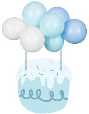 Blå Kakedekorasjon med Ballonger DIY