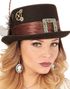 Stilig Svart Steampunk Flosshatt med Dekor
